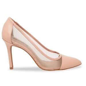 BCBGMAXAZRIA Juliet Cap-Toe Mesh Pumps Bare Pink 8.5